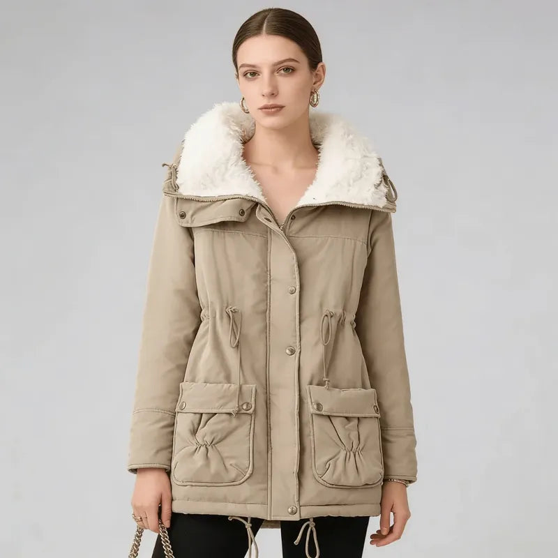 Faux Fur-Lined High-Collar Parka Snowlisse