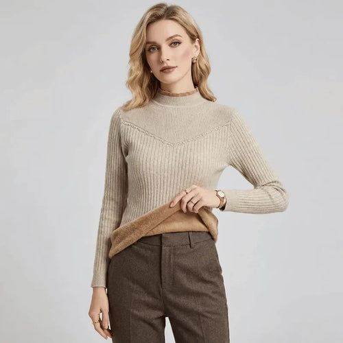 Clarice Ruffle Mock Neck Sweater