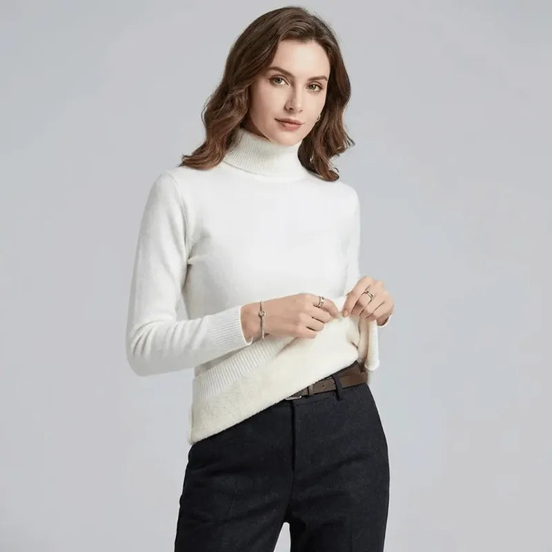 Fleece-Lined Turtleneck Sweater Snowlisse