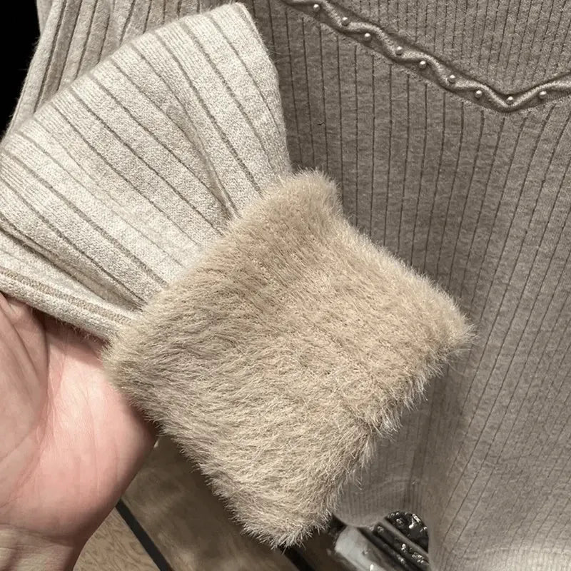 Clarice Ruffle Mock Neck Sweater