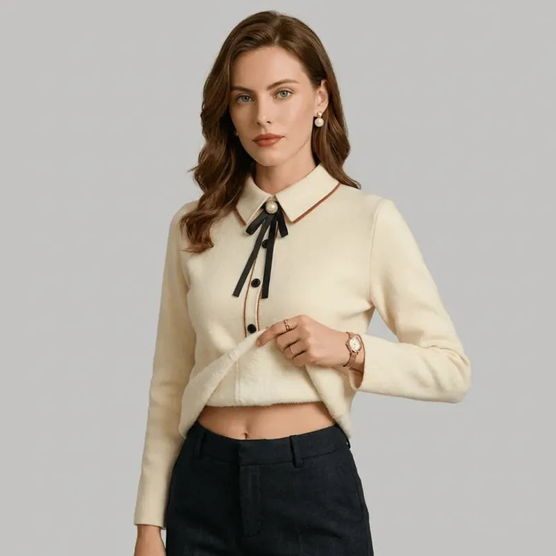Fuzzy Collared Sweater