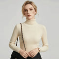 Basic Ribbed Wool Turtleneck Sweater