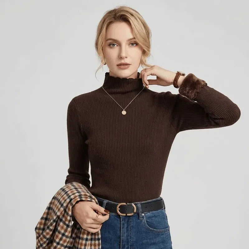 Emma Ribbed Turtleneck Sweater Snowlisse
