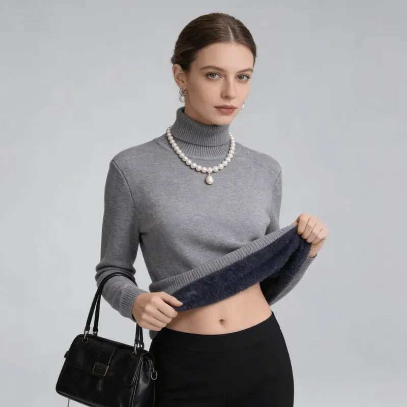 Fleece-Lined Turtleneck Sweater Snowlisse