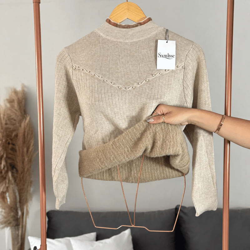 Clarice Ruffle Mock Neck Sweater